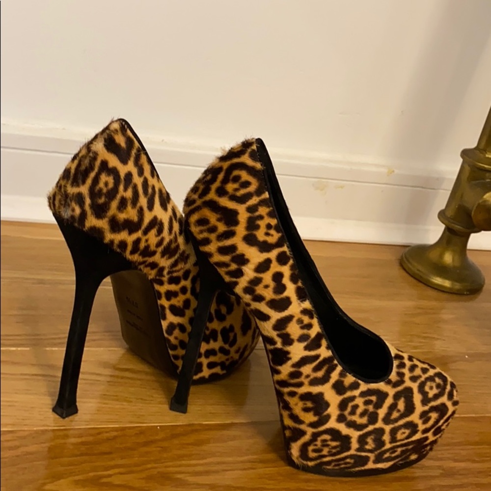 YSL tribtoo leopard heel size 37.5